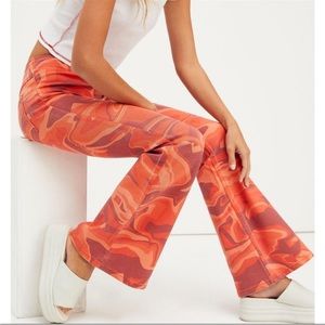 FREE PEOPLE FLARE PULL UP JEANS